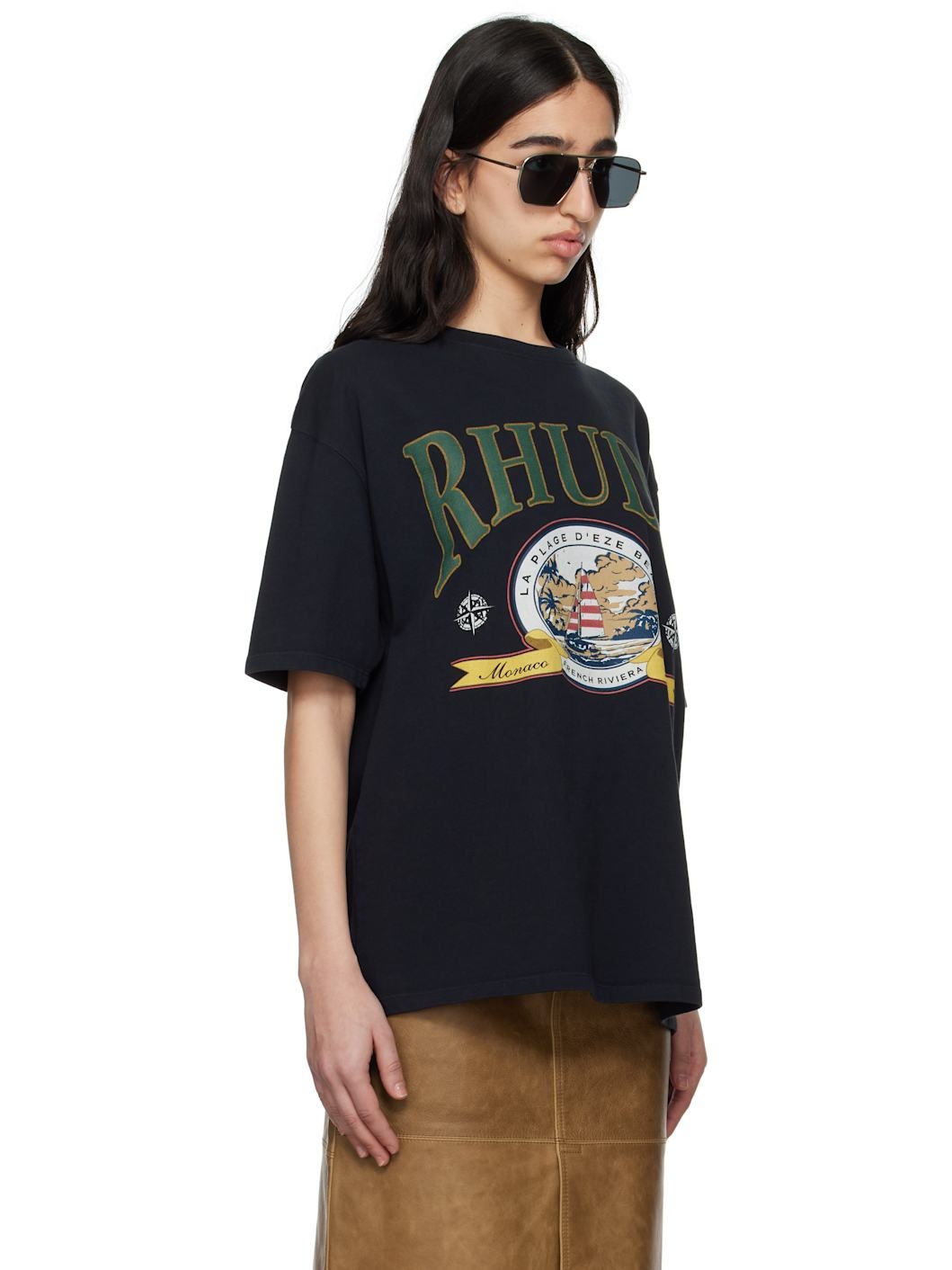 Black 'Monaco Regatta' T-shirt - 2