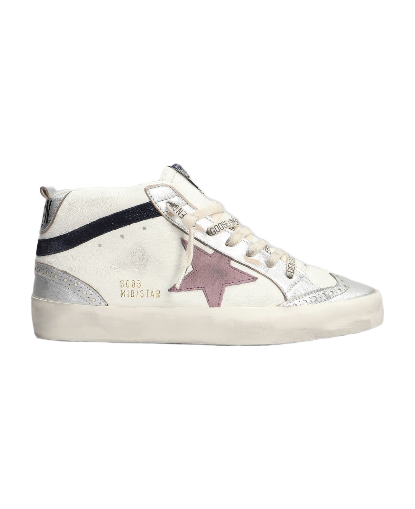 Mid Star Sneakers In White Leather - 1