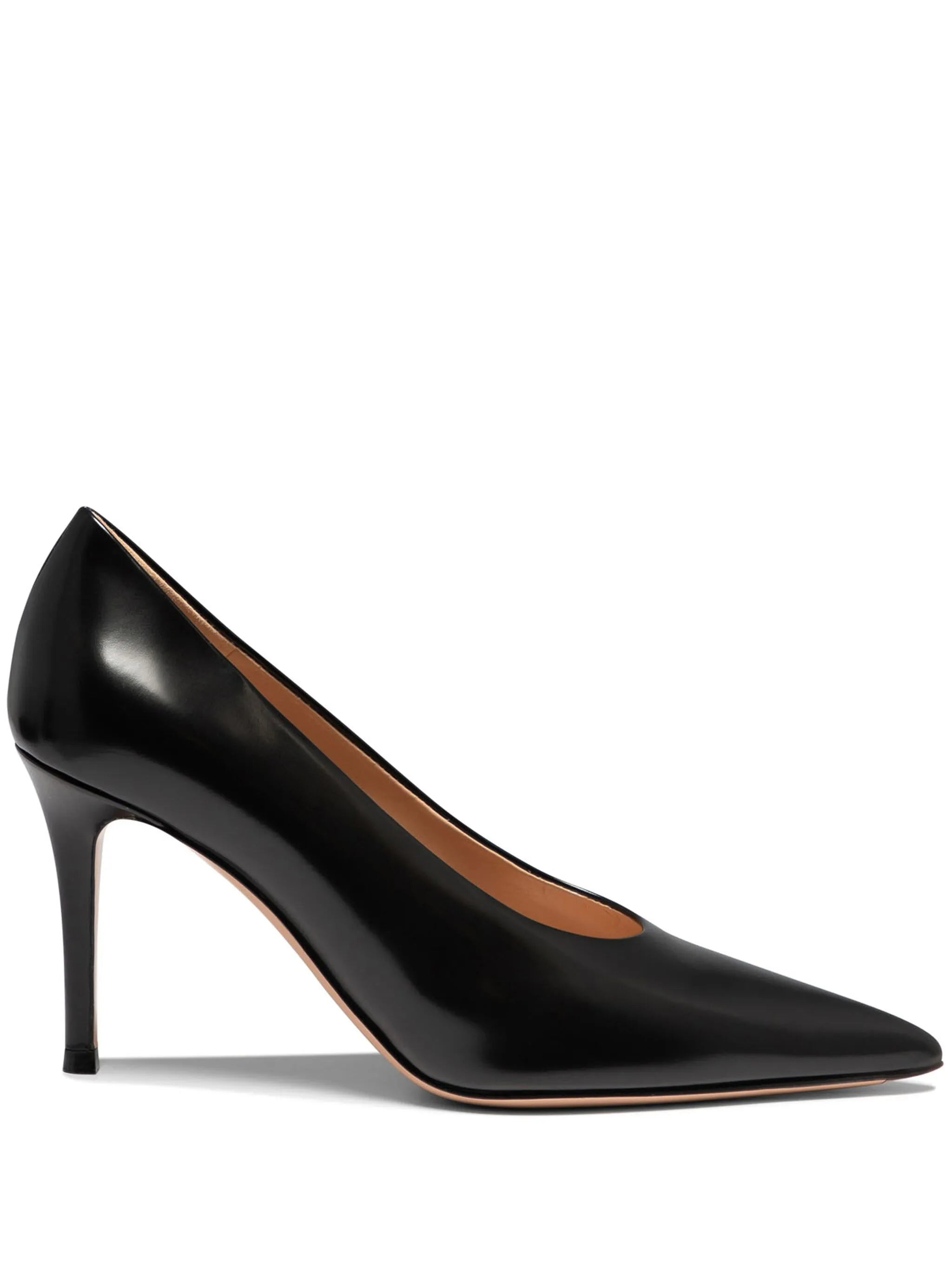 85mm pointed-toe leather pumps - 1