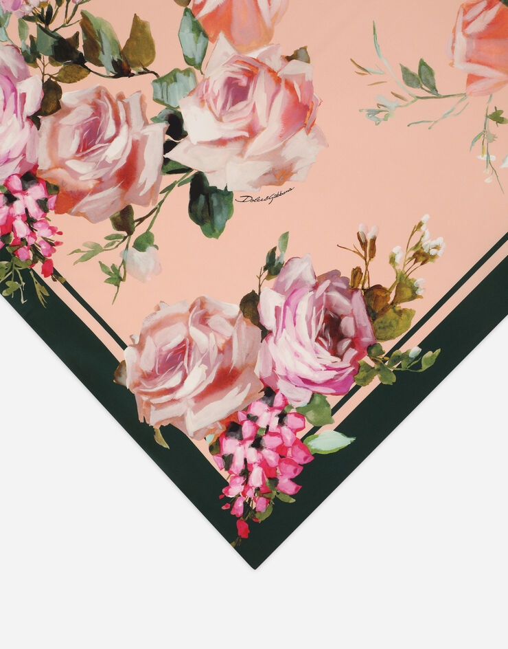 Rose-print charmeuse hijab - 5