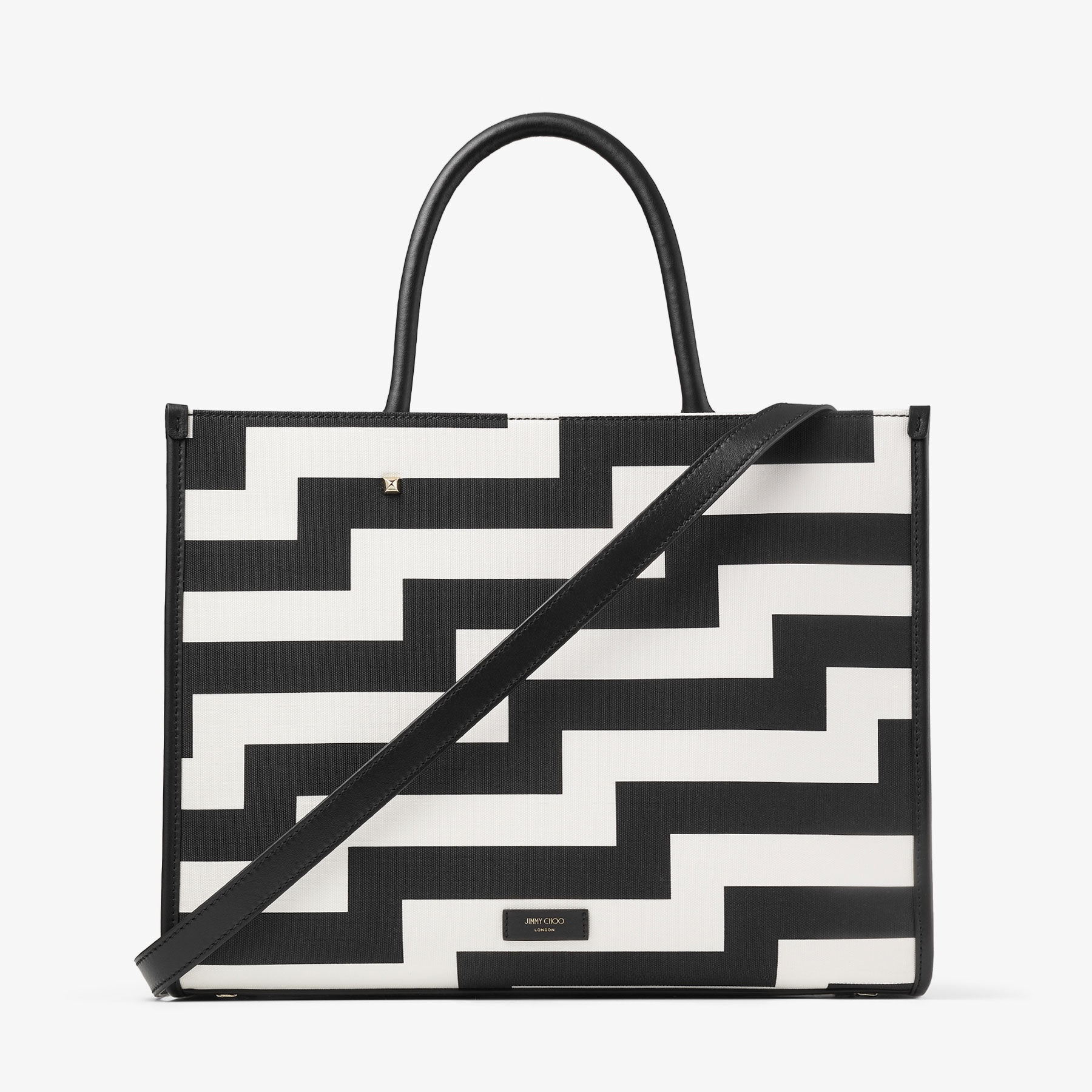 Avenue M Tote
Black and White Avenue Print Canvas Tote Bag with Embroidered Logo - 7