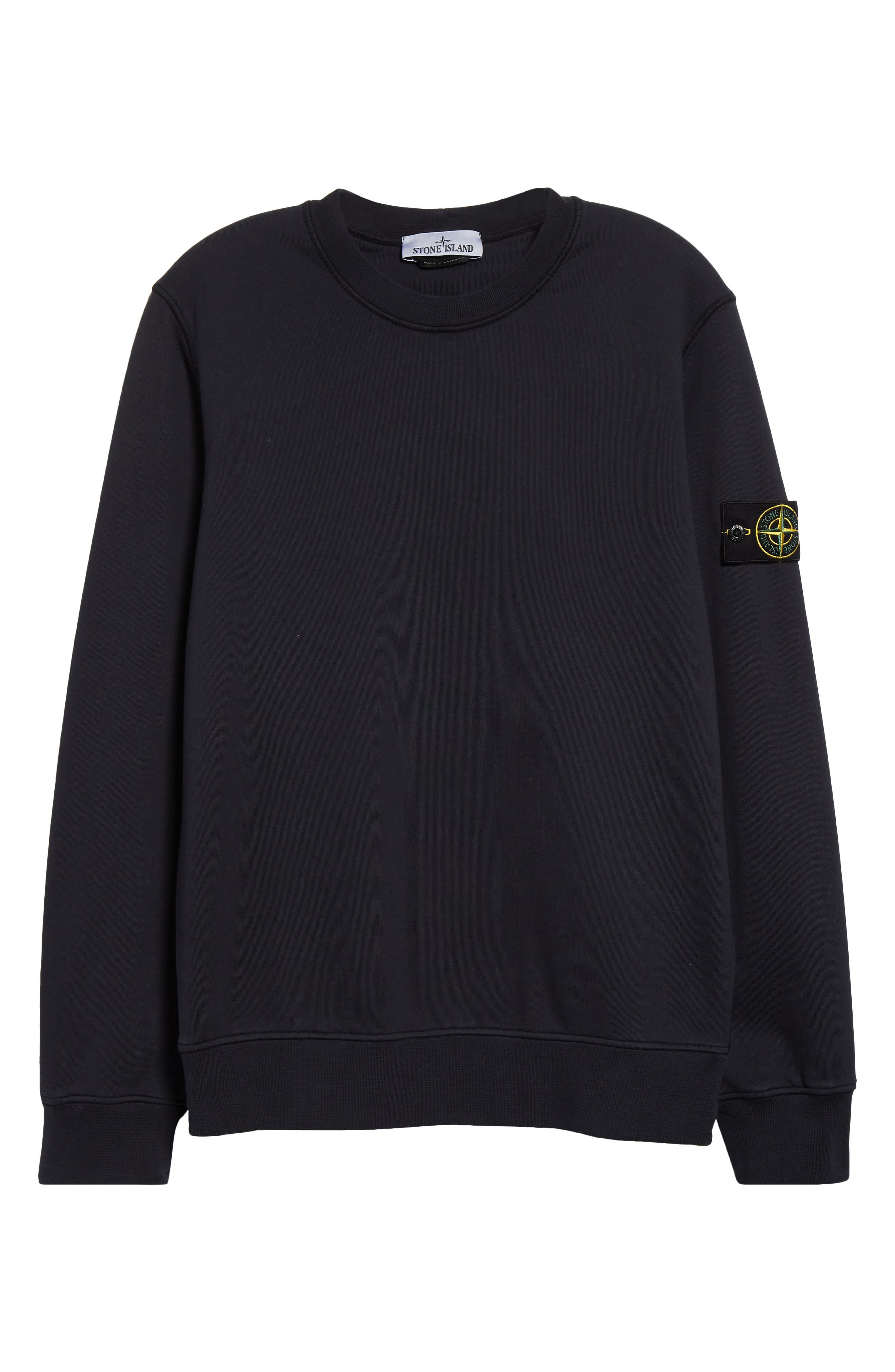 Stone Island Compass Logo Patch Fleece Sweatshirt in Navy Blue at Nordstrom - 5