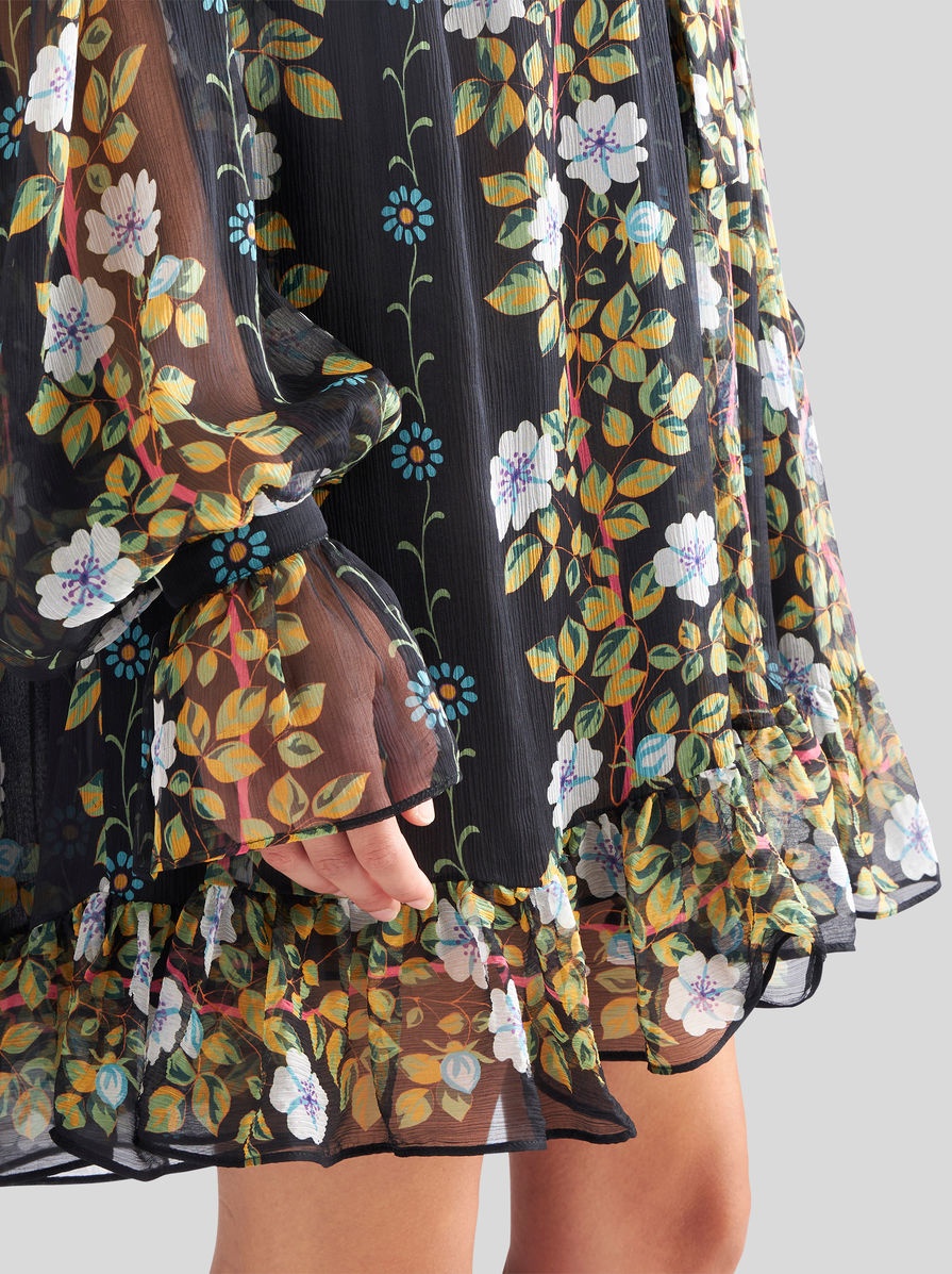 SILK KAFTAN DRESS WITH FLORAL PRINT - 3