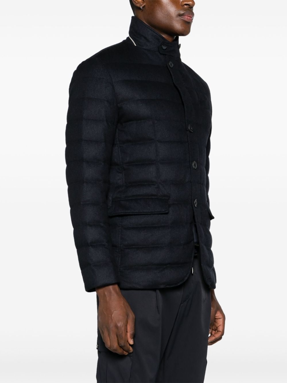 high-neck quilted down jacket - 3