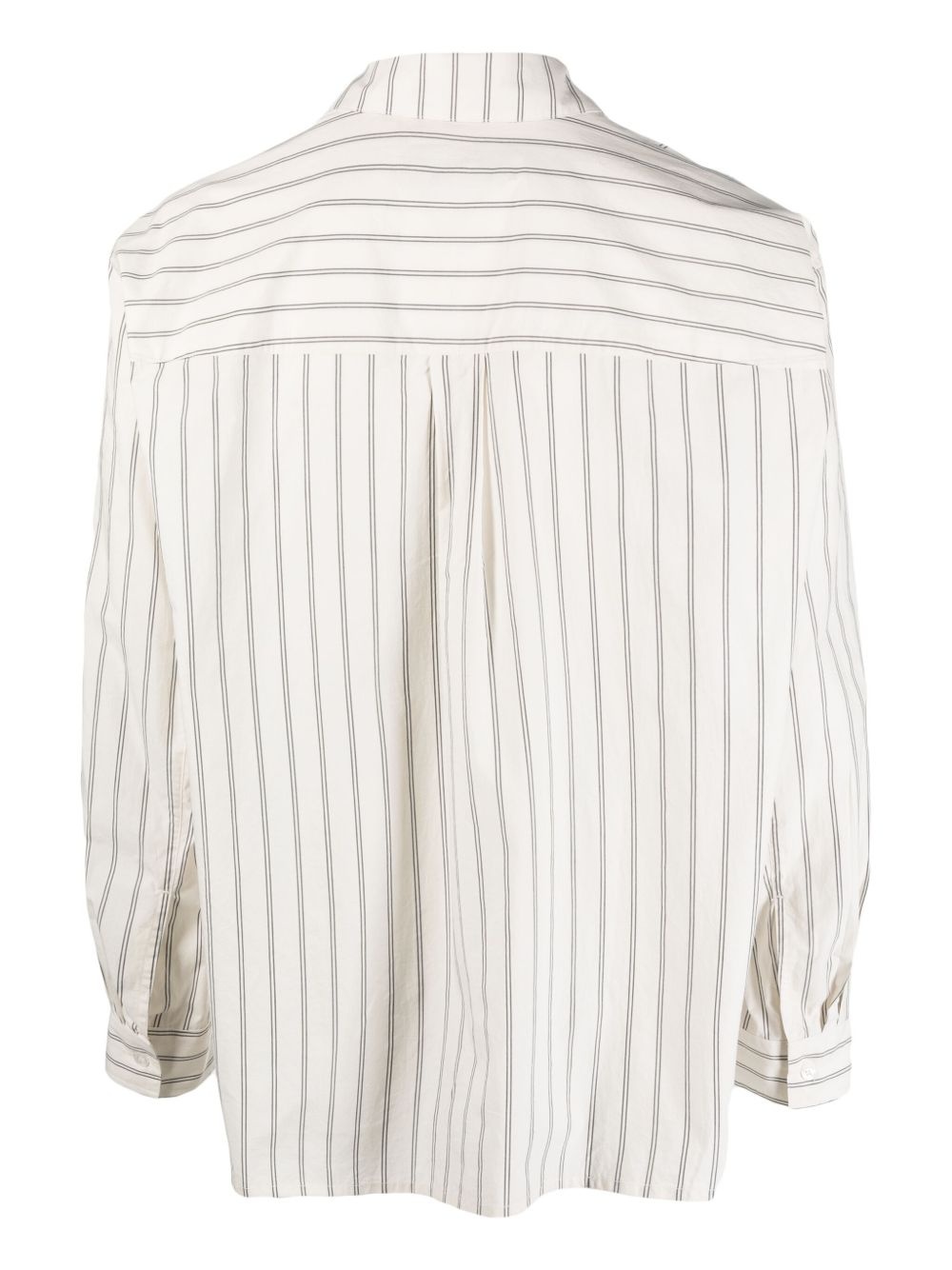 logo-embroidered stripe-pattern shirt - 2