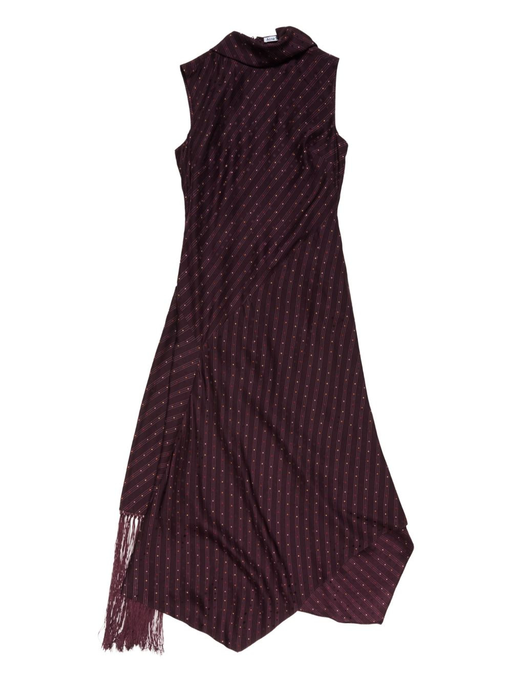 asymmetric fringed-scarf dress - 1