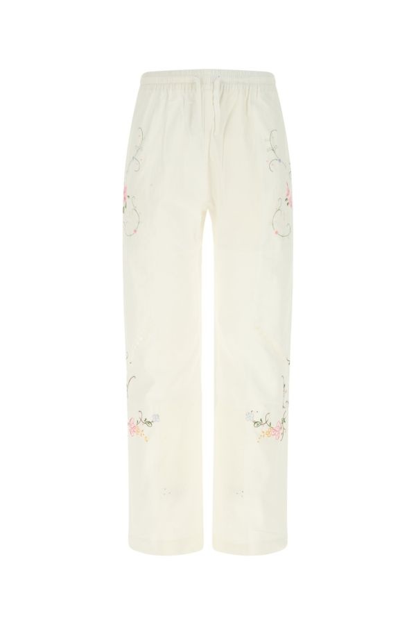 White cotton wide-leg pant - 1