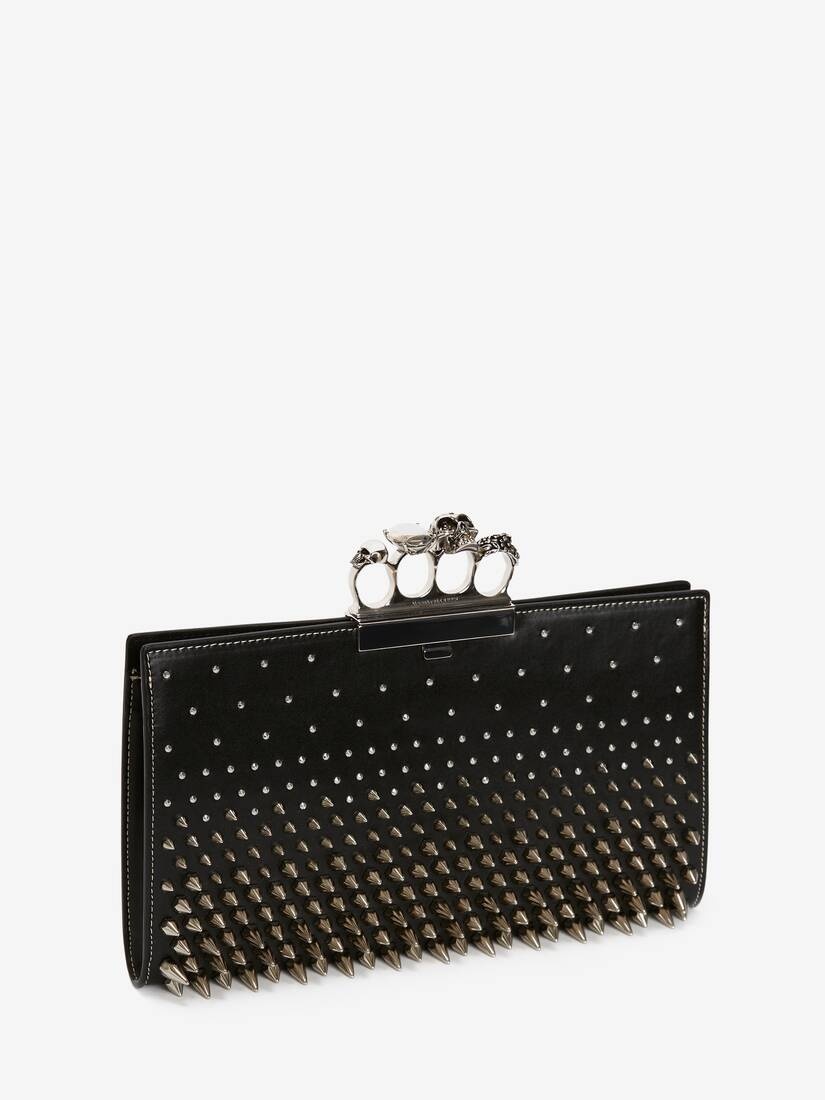 Women's Jewelled Flat Pouch in Black 2
