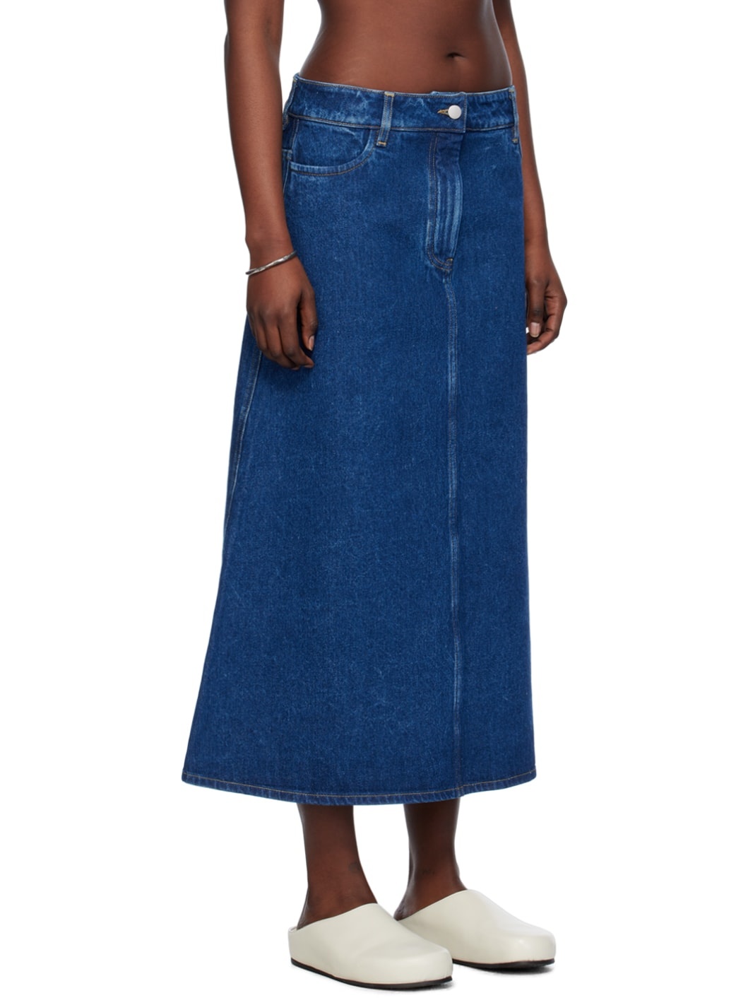 Indigo A-Line Denim Maxi Skirt - 2