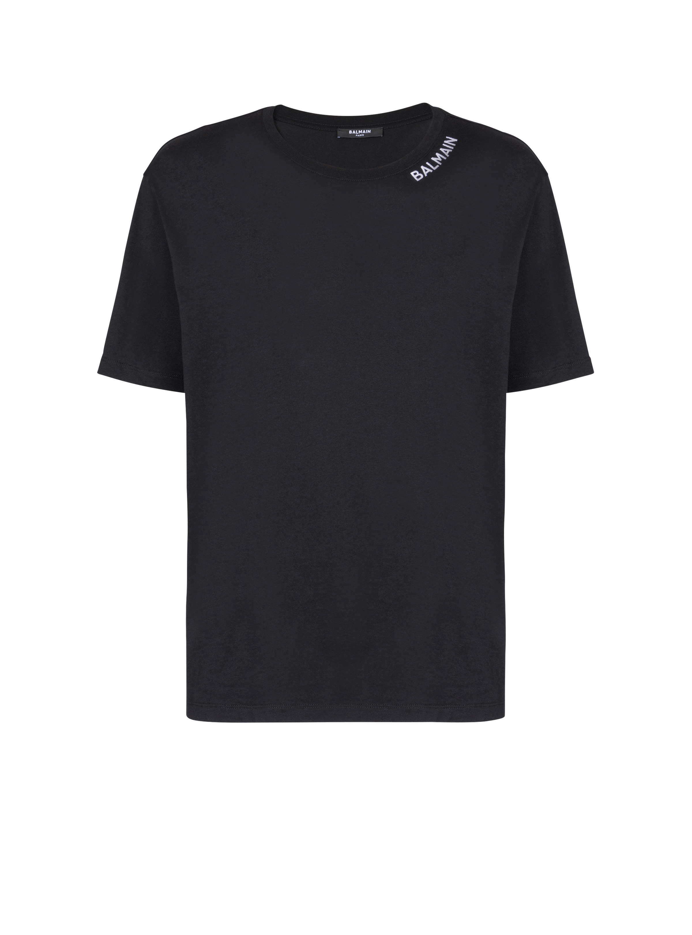 T-shirt with Balmain embroidery on the neckline - 1