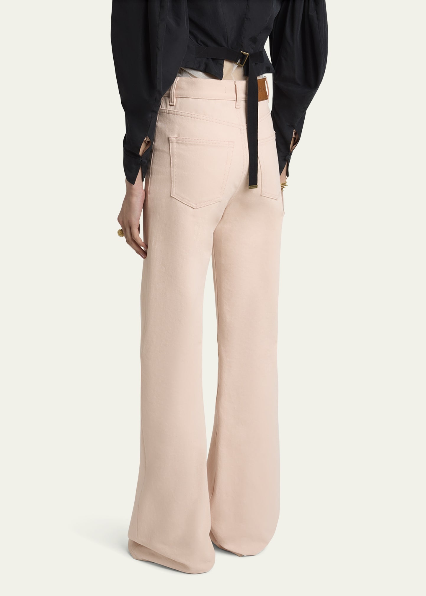 High Rise Flared Jeans, Pink - 3