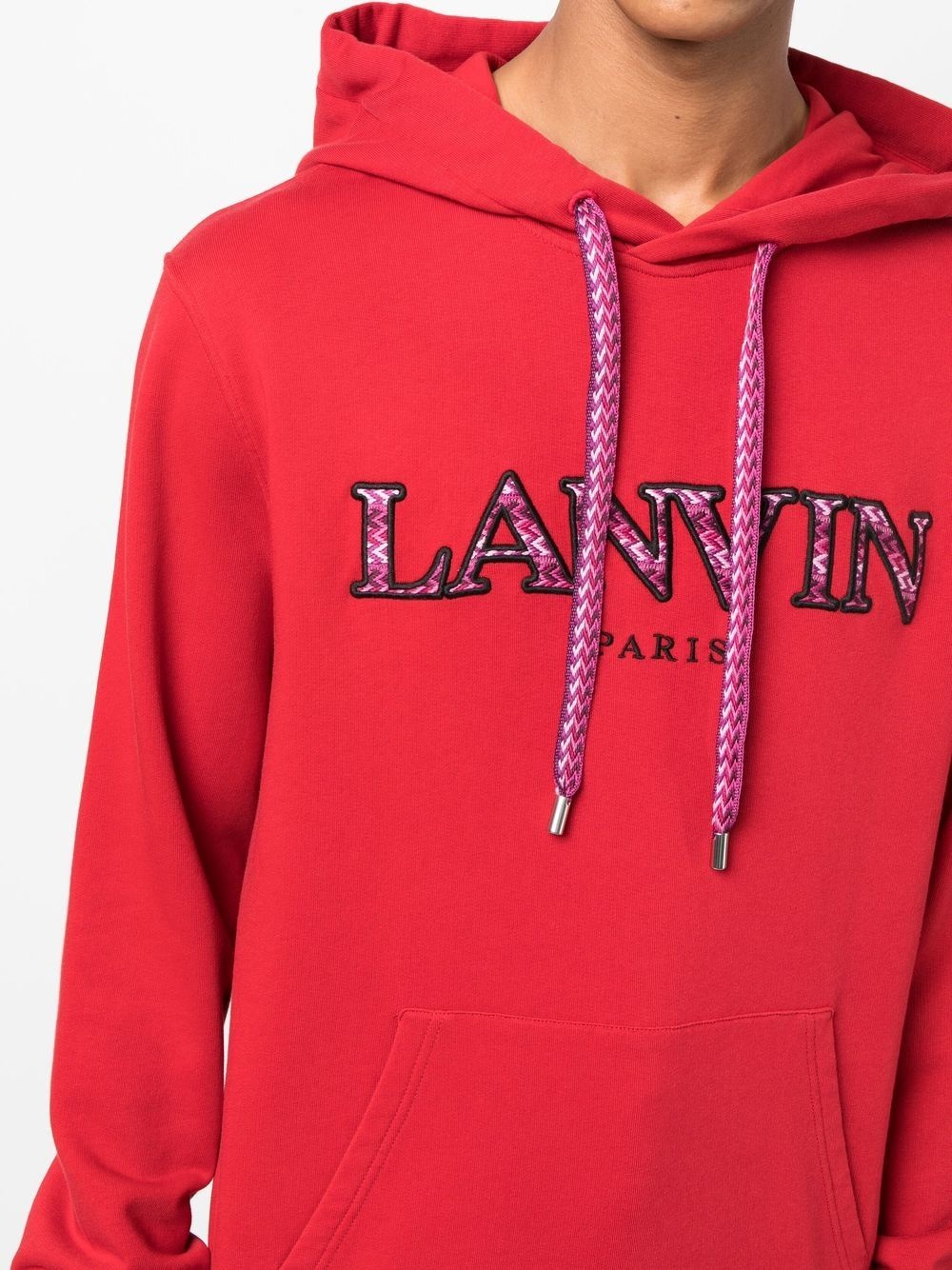 logo print cotton-jersey hoodie - 5