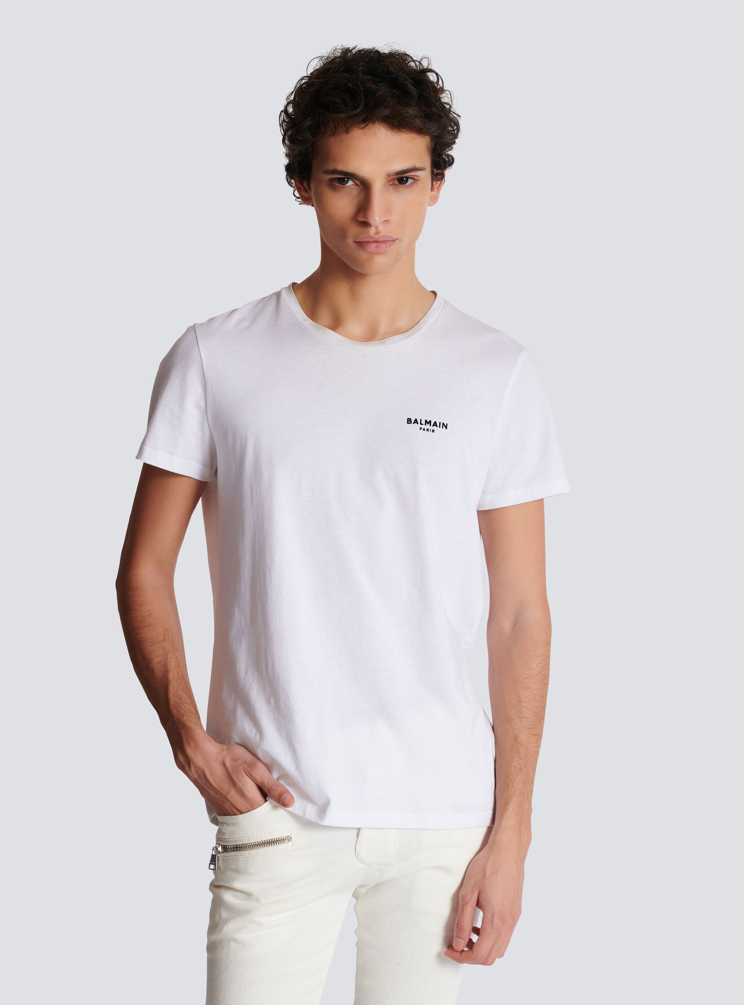 Balmain Paris flocked short-sleeved T-shirt - 7