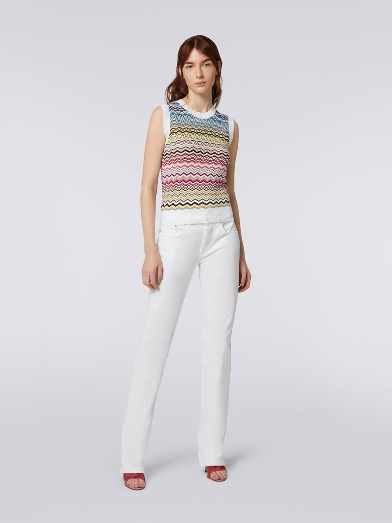 Missoni Sleeveless Cotton and viscose dégradé zigzag top outlook