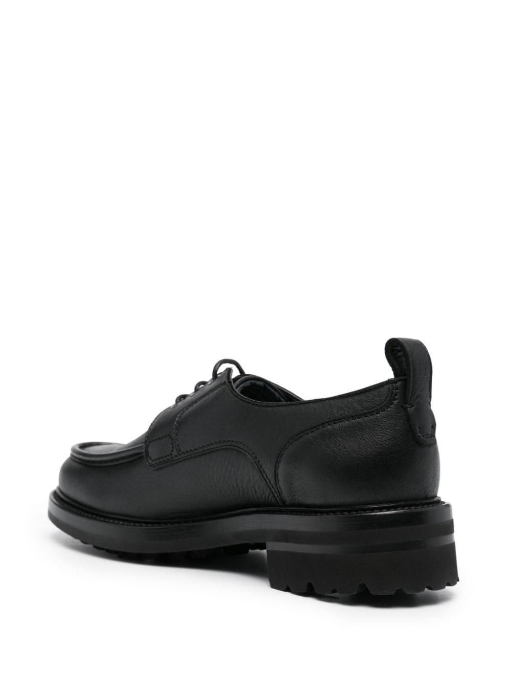 crinkled leather derby shoes - 3