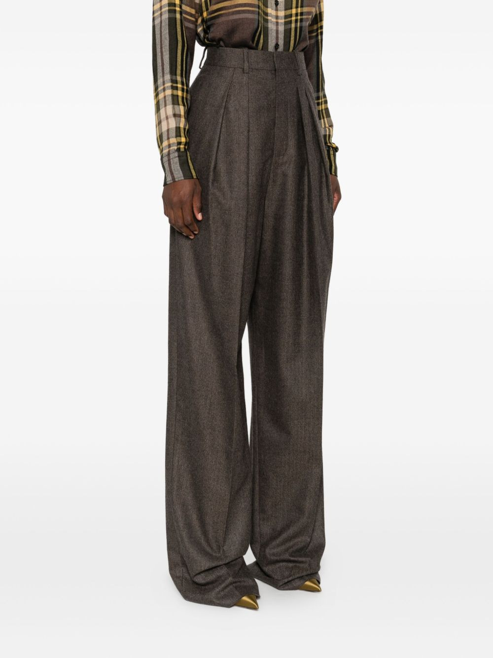 pleated cotton trousers - 3