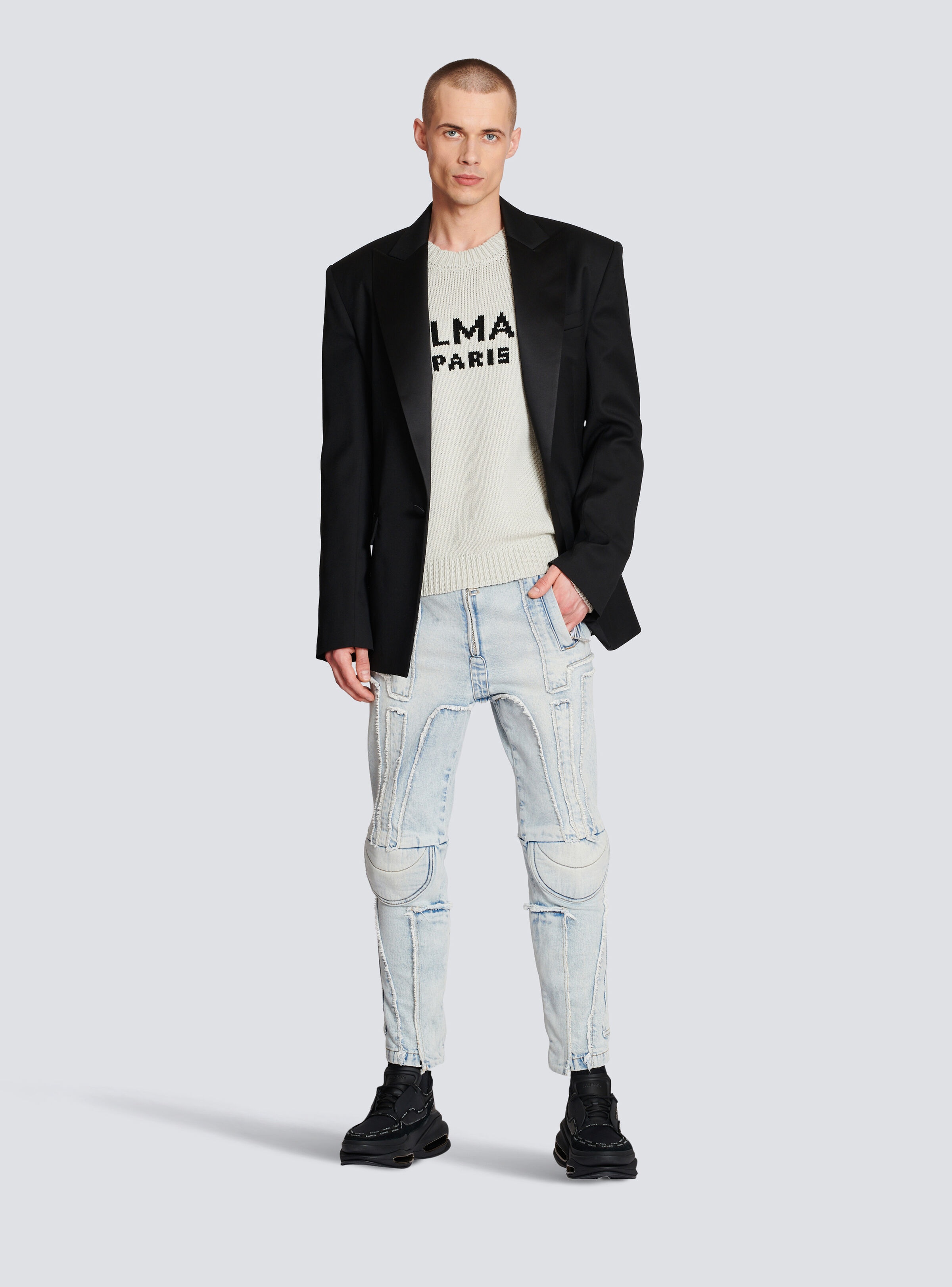 Wool jumper with Balmain Paris logo - 2