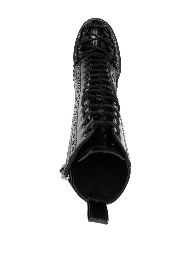 120mm lace-up leather boots 4