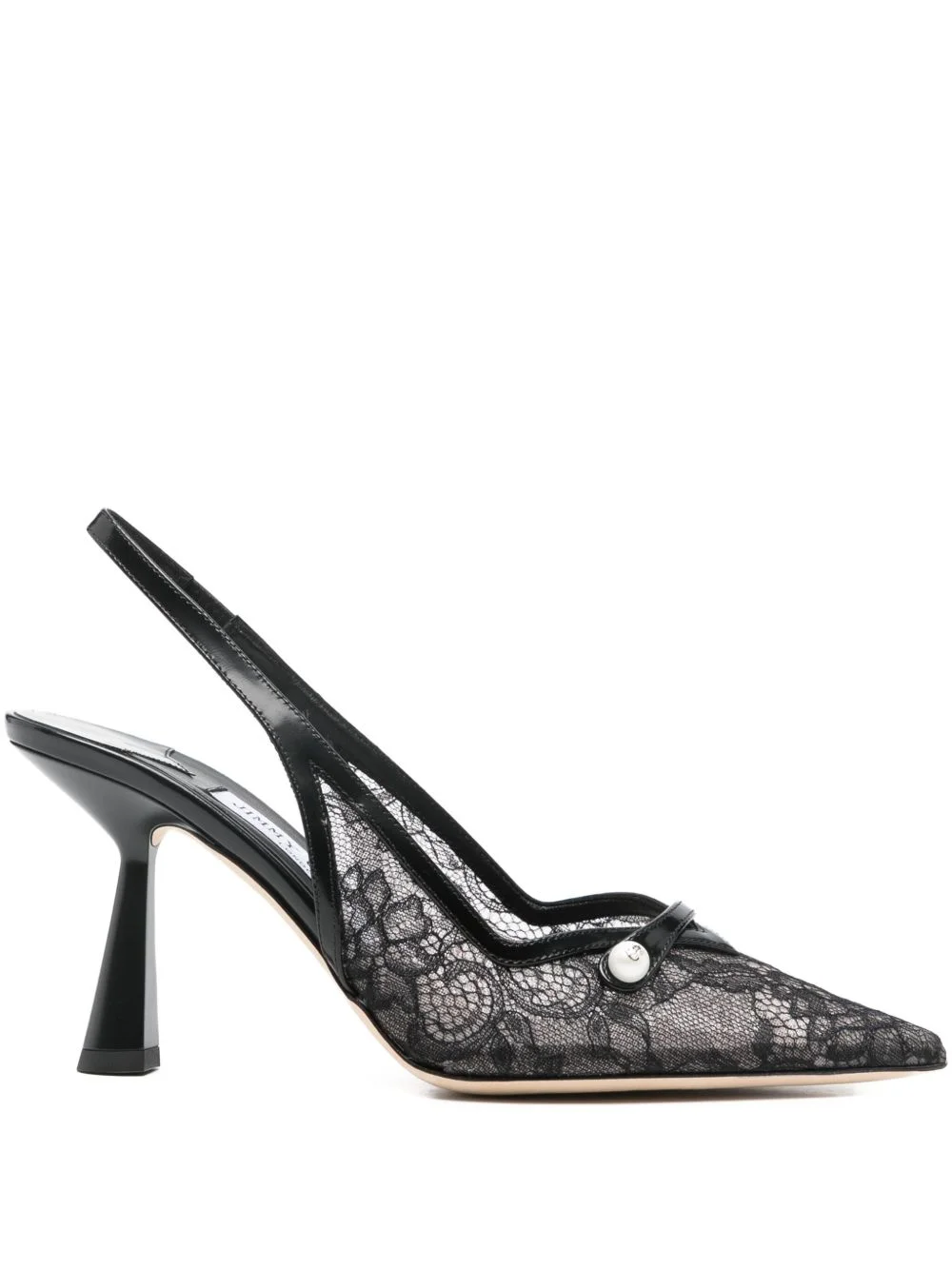 Amita 85 lace appliqué heel pumps - 1