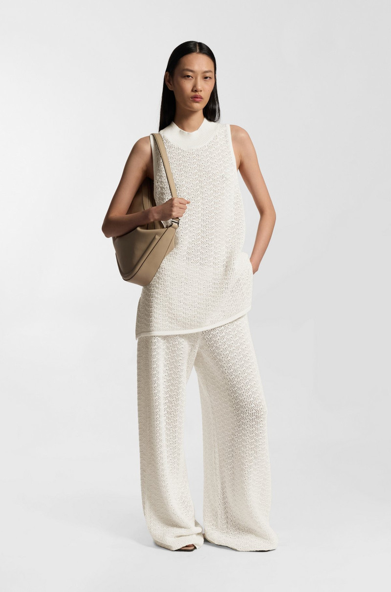 BOSS COTTON PANTS WITH MICRO-LACE STRUCTURE outlook