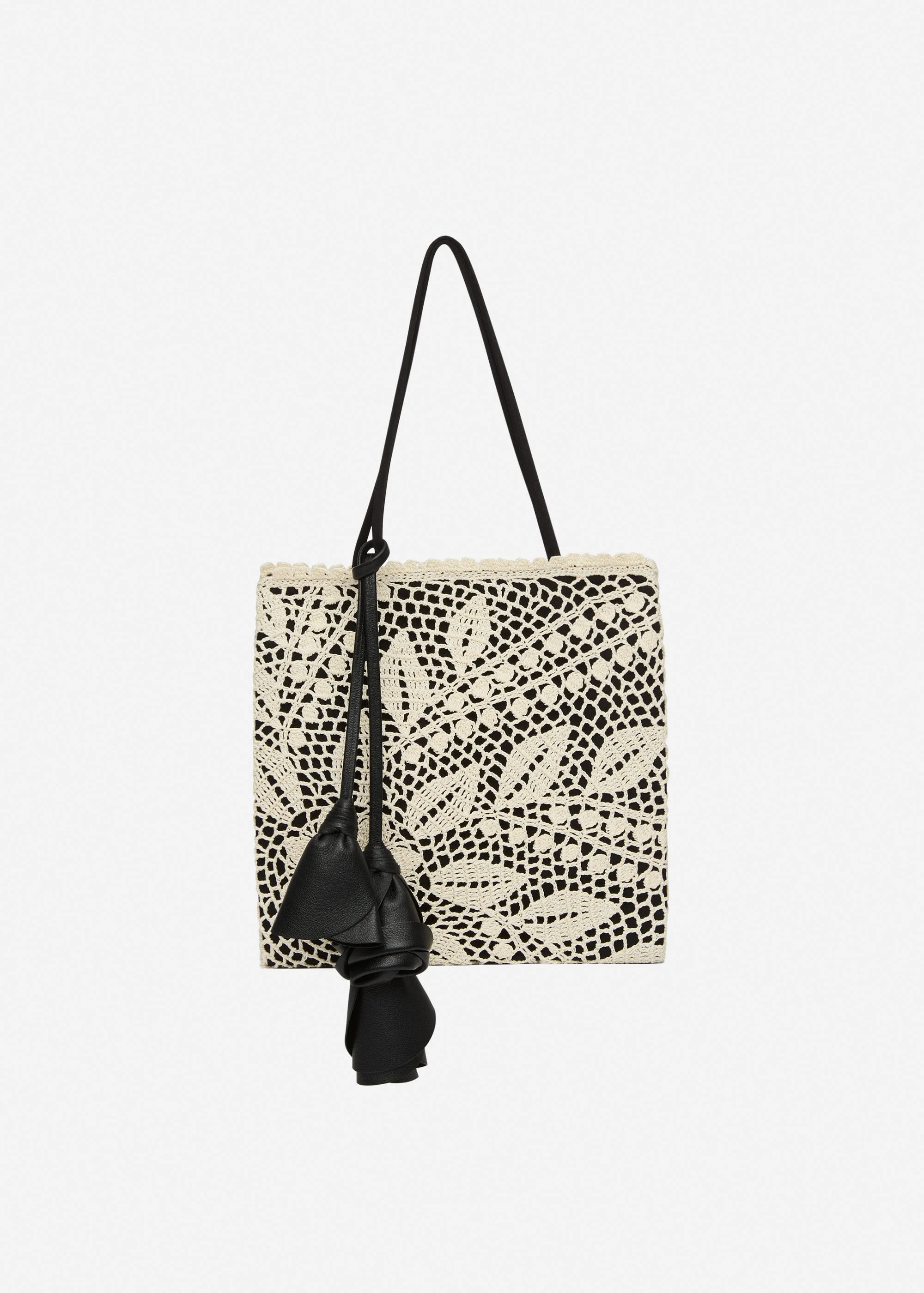 Julia crochet bag in black satin - 1