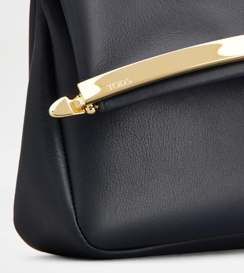 TOD'S MAGENTA BAG FLAP BAG IN LEATHER SMALL - BLUE 6