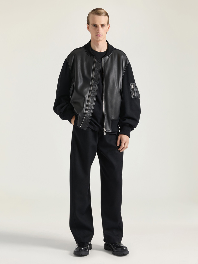 Givenchy BOMBER IN NAPPA LEATHER AND WOOL outlook