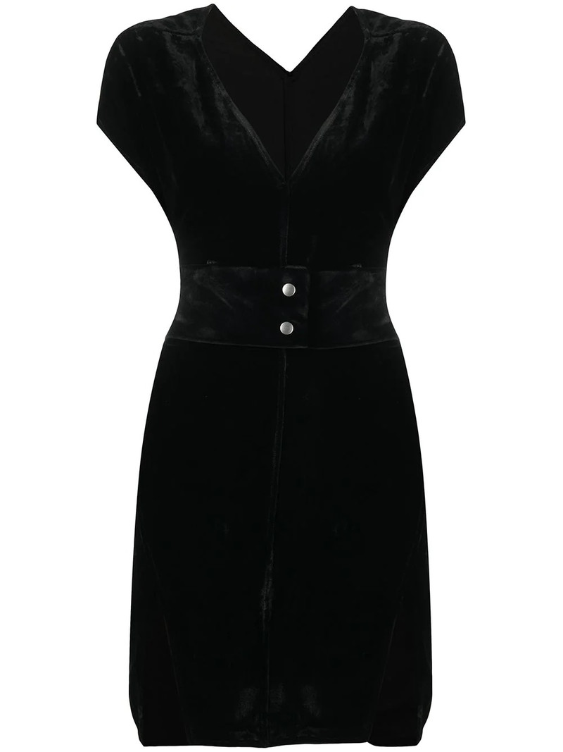 velvet v-neck short dress 1