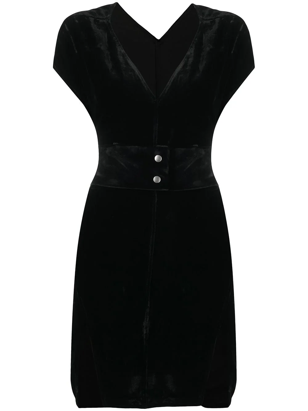 velvet v-neck short dress - 1