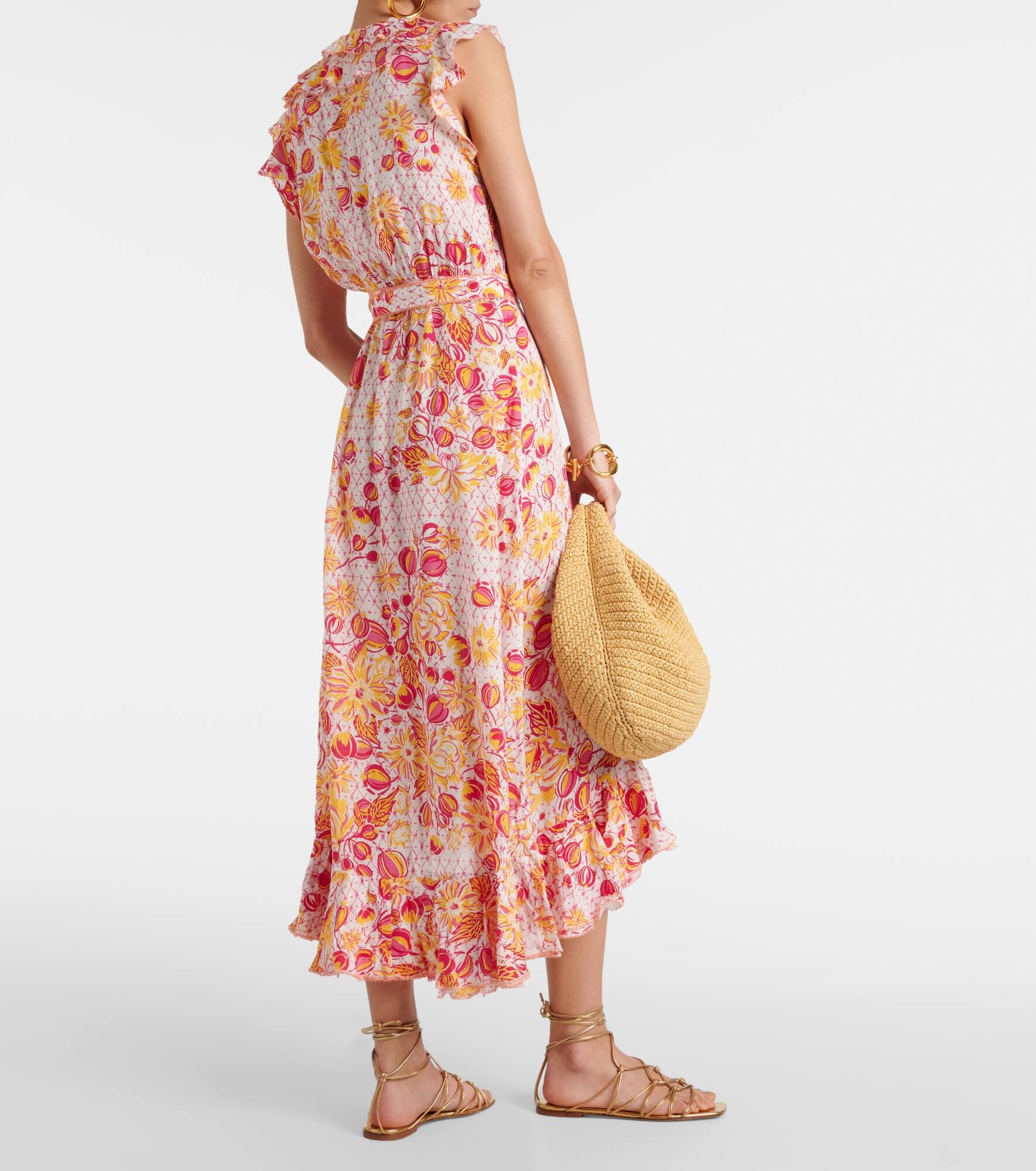 Aude ruffled floral wrap dress - 3