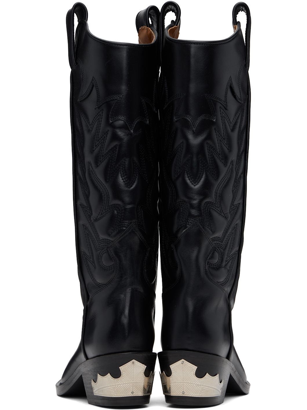 Black Leather Tall Boots - 2