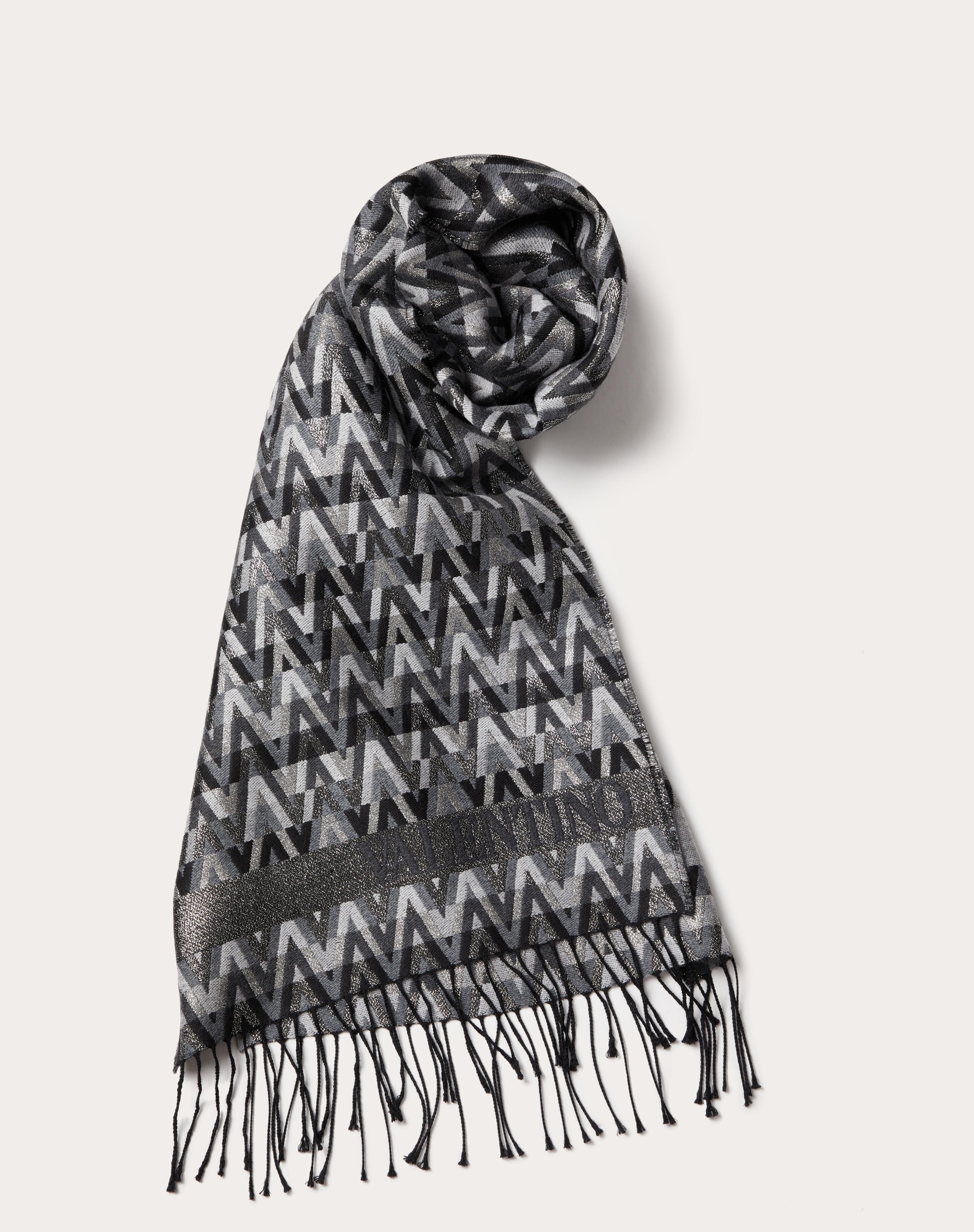 WOOL AND LUREX OPTICAL VALENTINO SCARF - 1