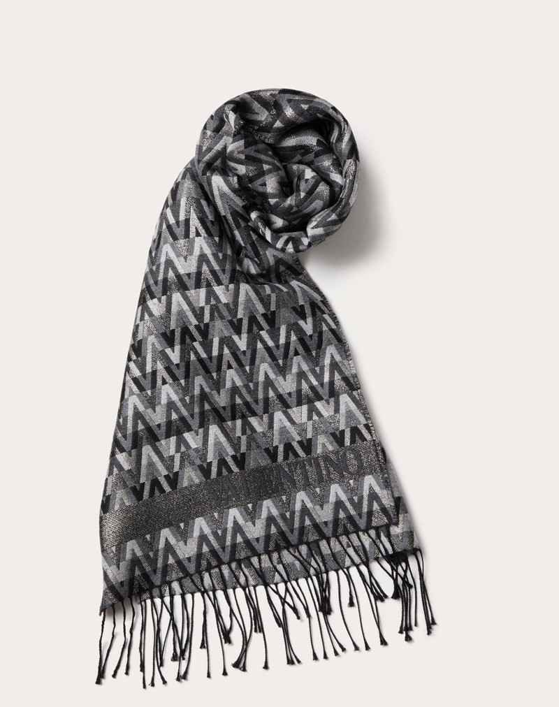 WOOL AND LUREX OPTICAL VALENTINO SCARF 1