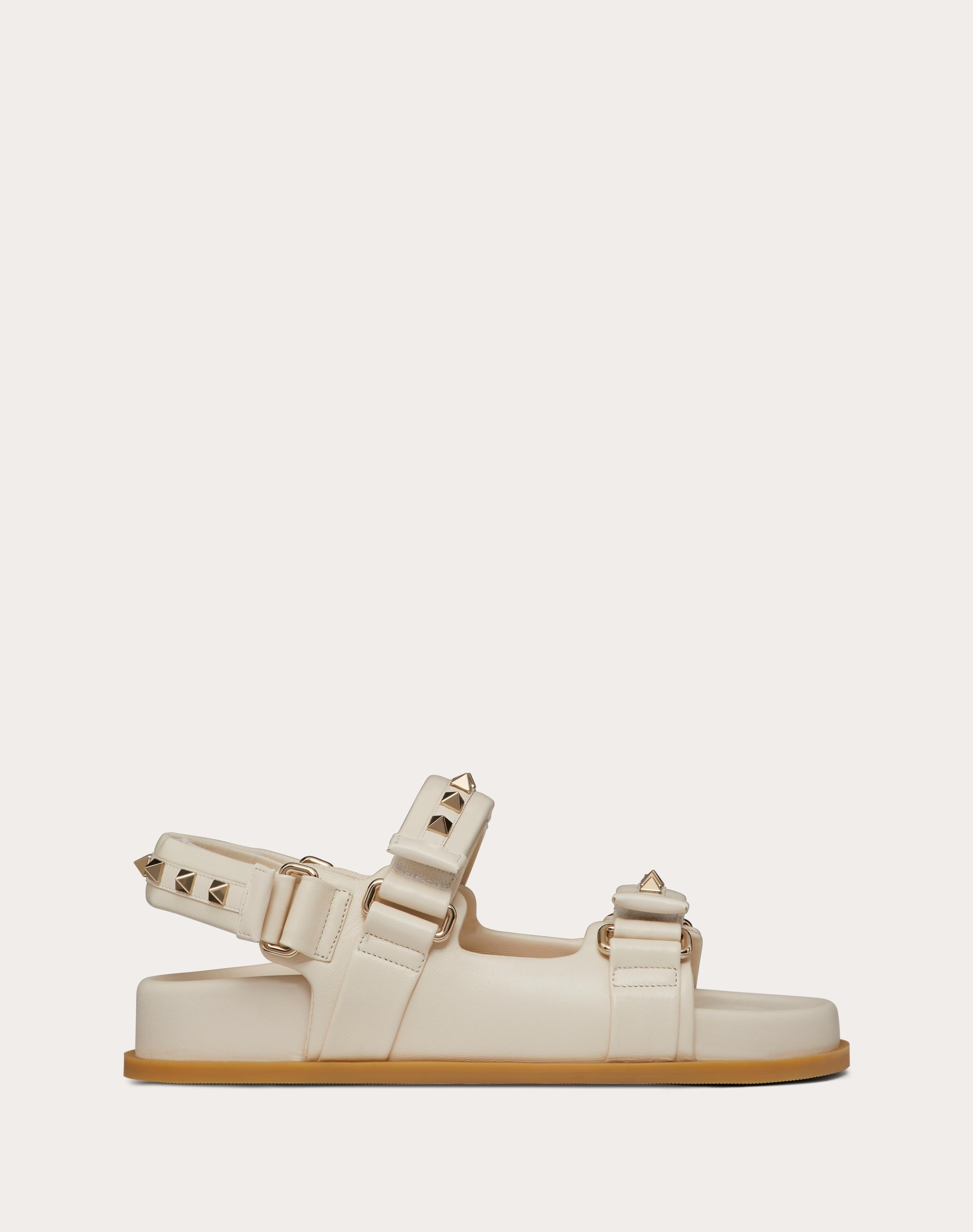 ROCKSTUD FLAT SANDAL IN NAPPA LEATHER - 1