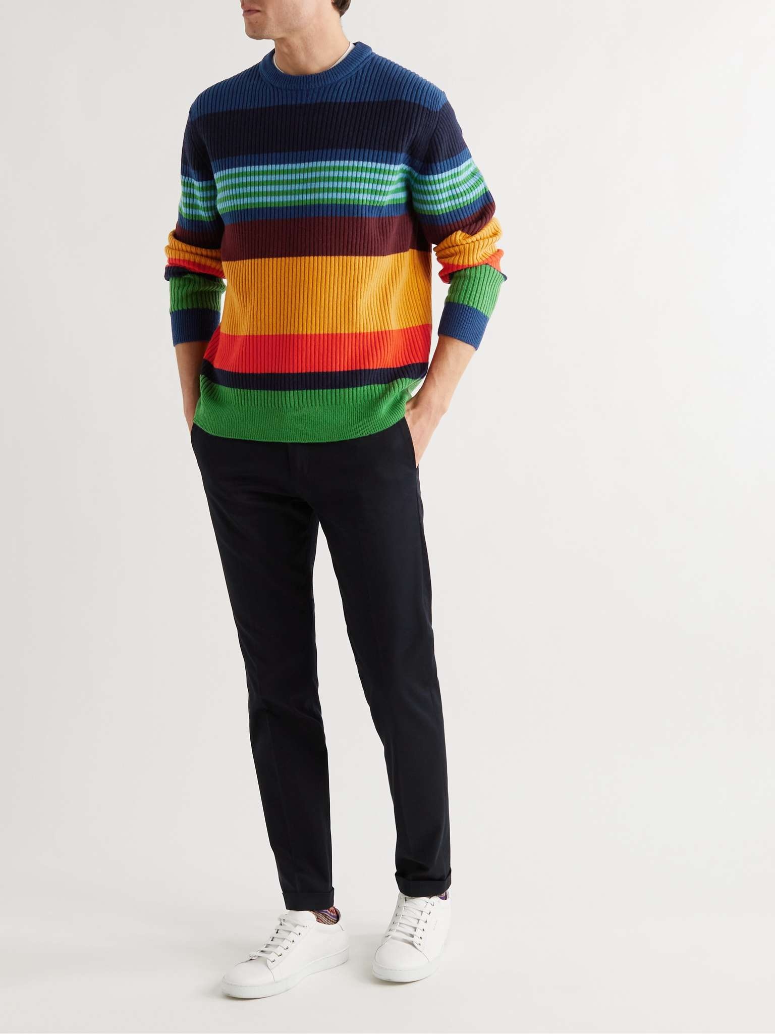 Striped Ribbed Wool Sweater - 2