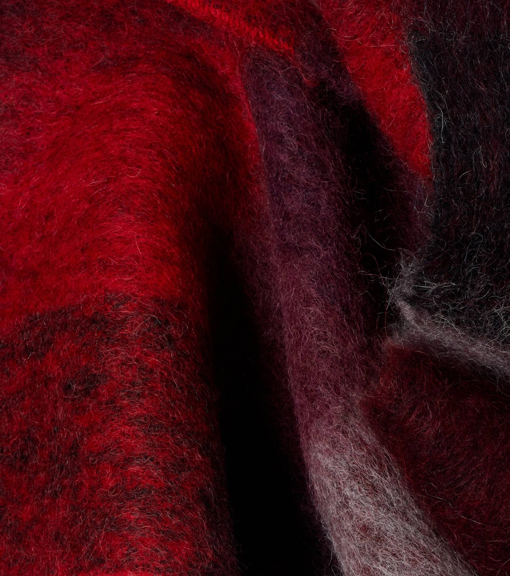 Checked logo fringed wool-blend scarf - 5