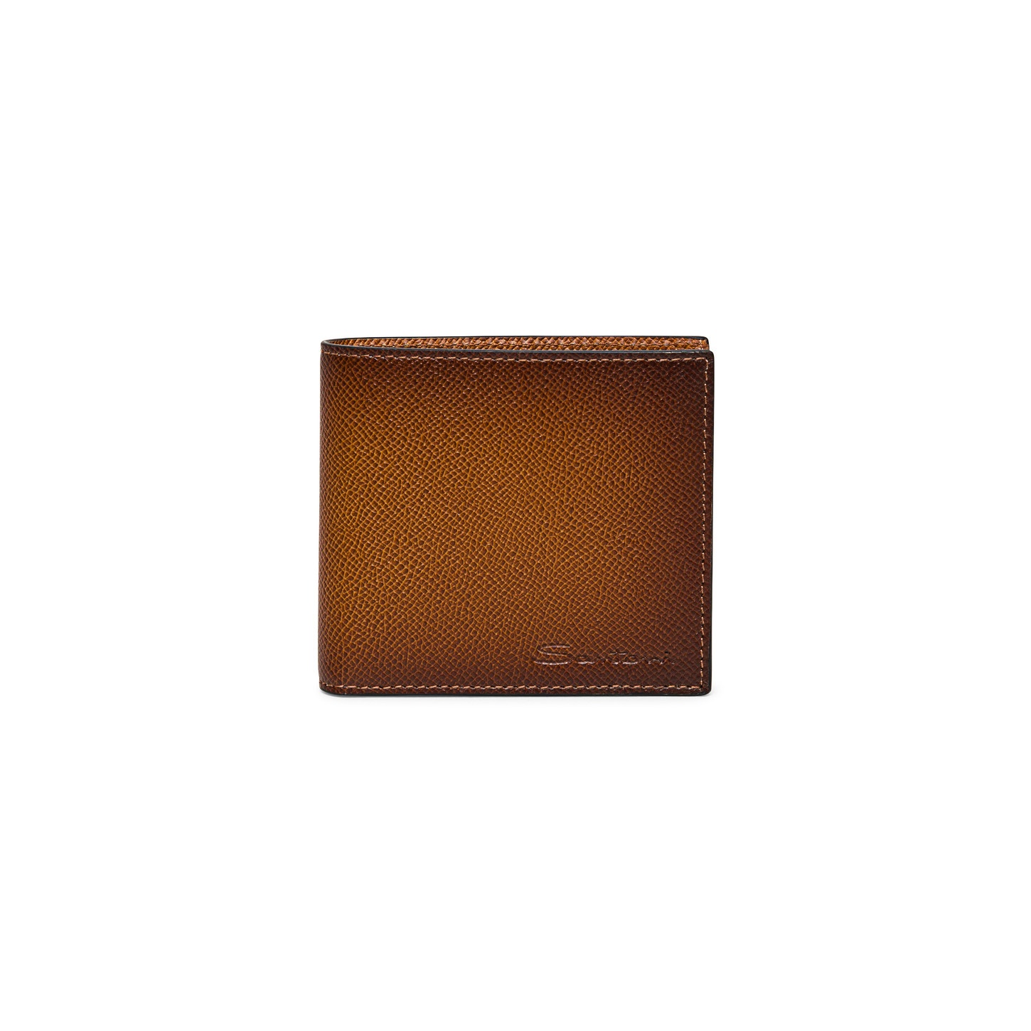 Brown Saffiano leather wallet with coin pocket - 1