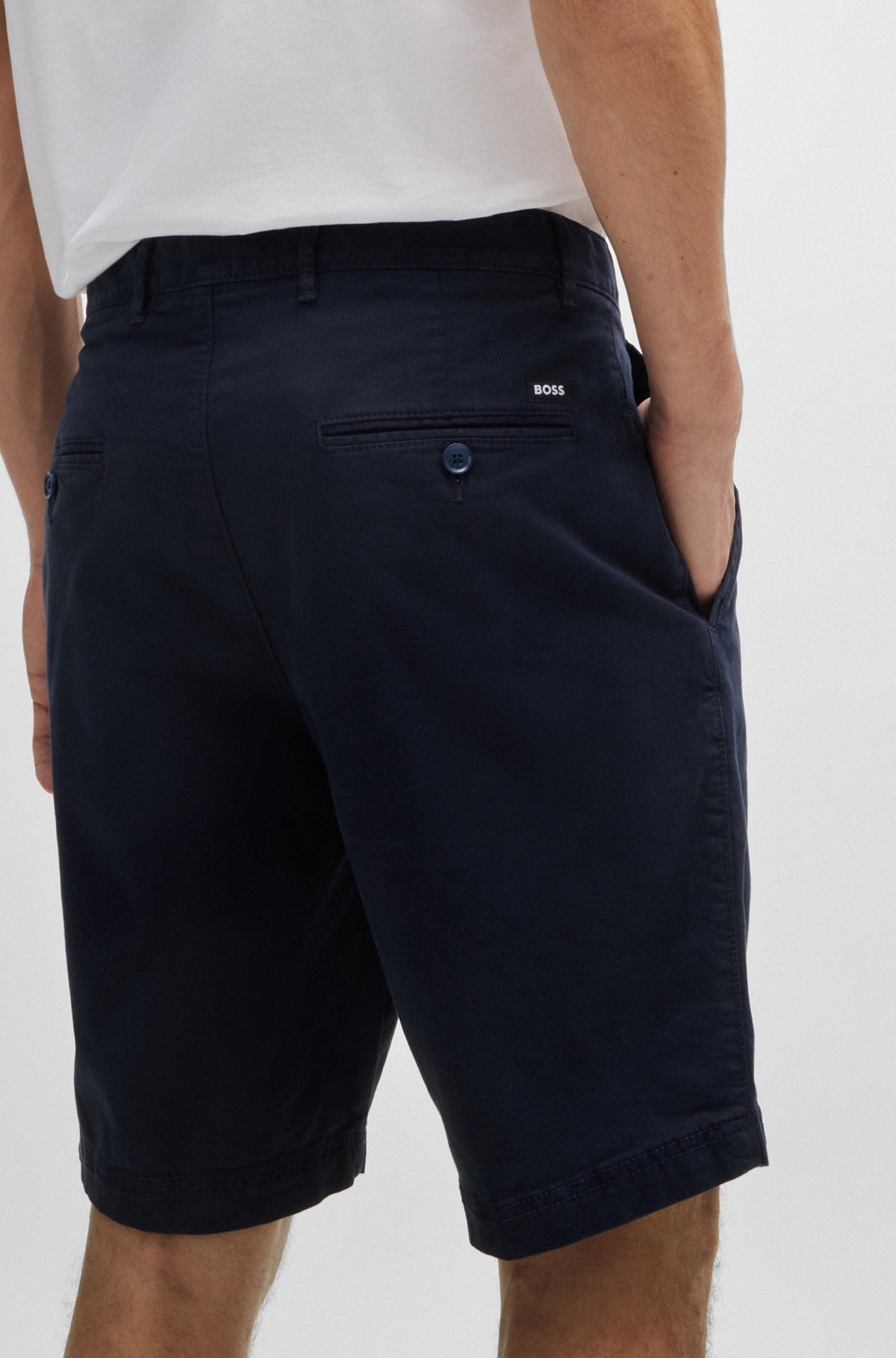 SLIM-FIT SHORTS IN STRETCH-COTTON TWILL - 5