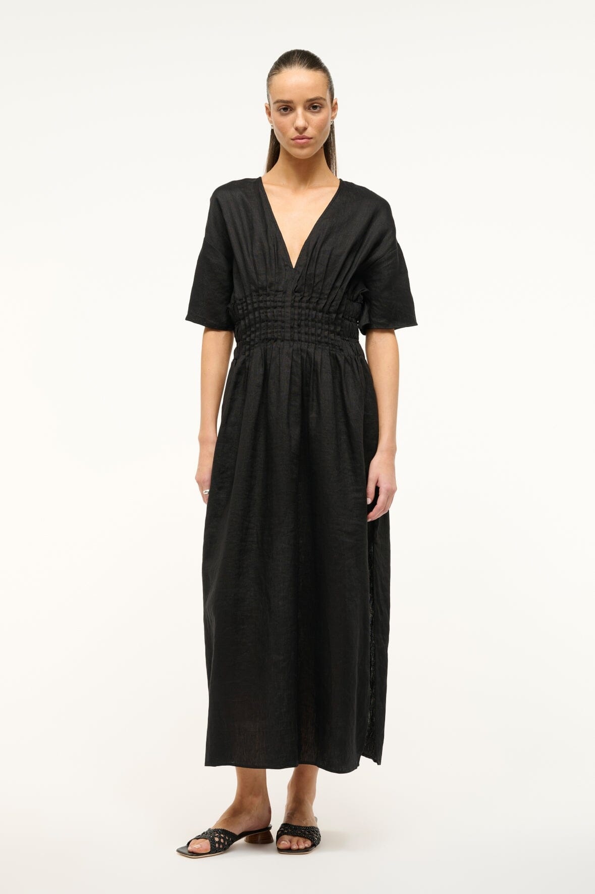 STAUD LAURETTA DRESS BLACK - 3