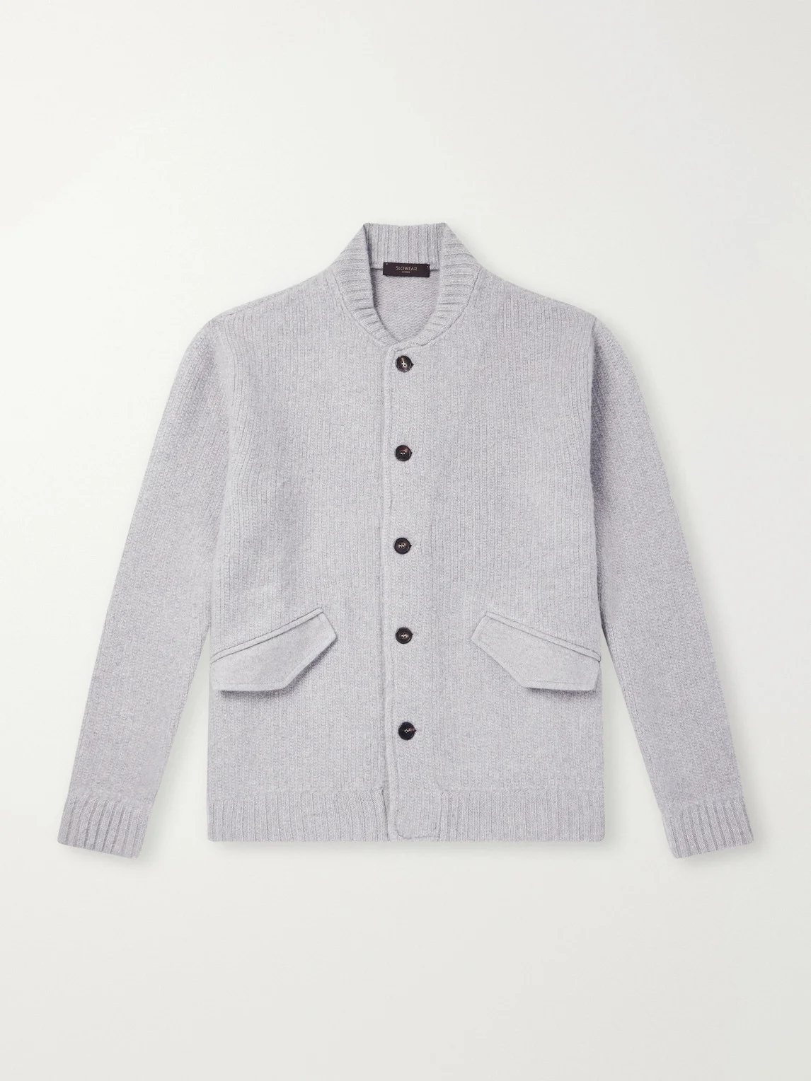 Wool and Cashmere-Blend Knitted Bomber Jacket - 1