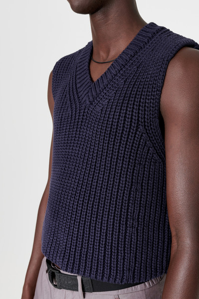 Our Legacy Intact Vest Navy Chunky Cotton Rib outlook