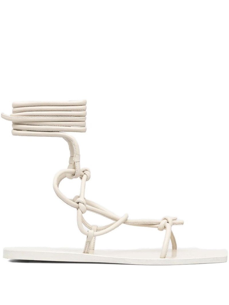 Penta knotted leather lace-up sandals 1