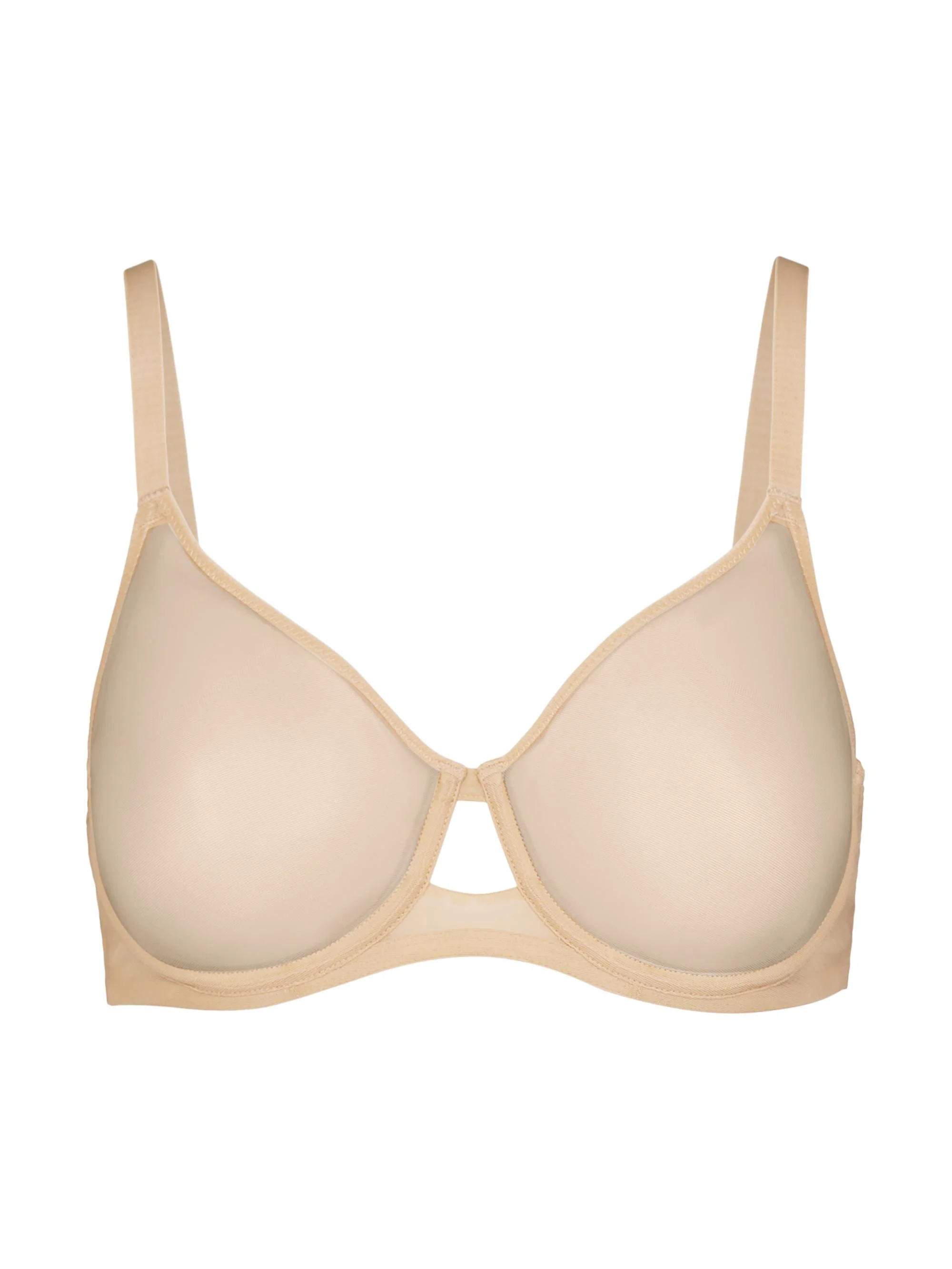 Women's Full Mesh Underwire Bra - Beige - 1