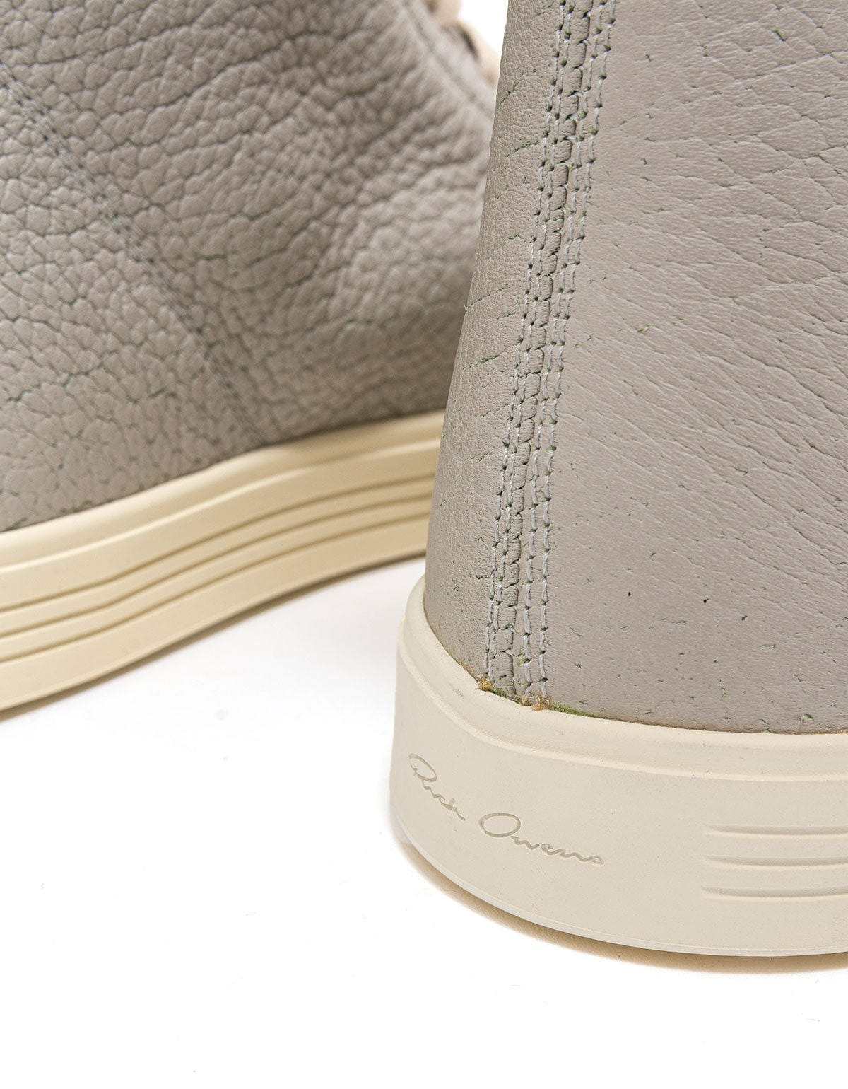 Rick Owens Mastosneaks Grey Grain Leather High Top Trainers - AW16 - 9