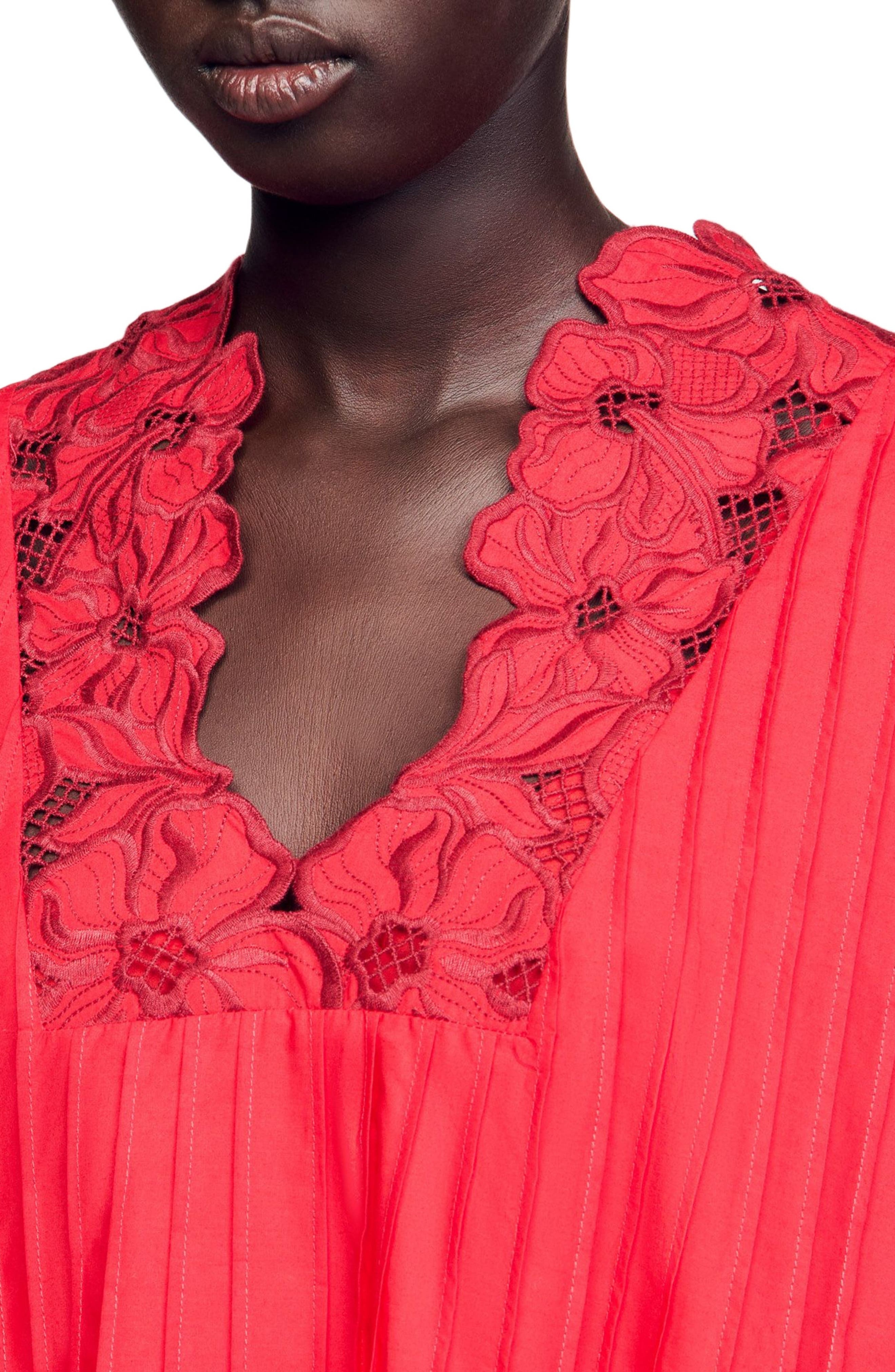 SANDRO Short dress with floral details in Red at Nordstrom - 5
