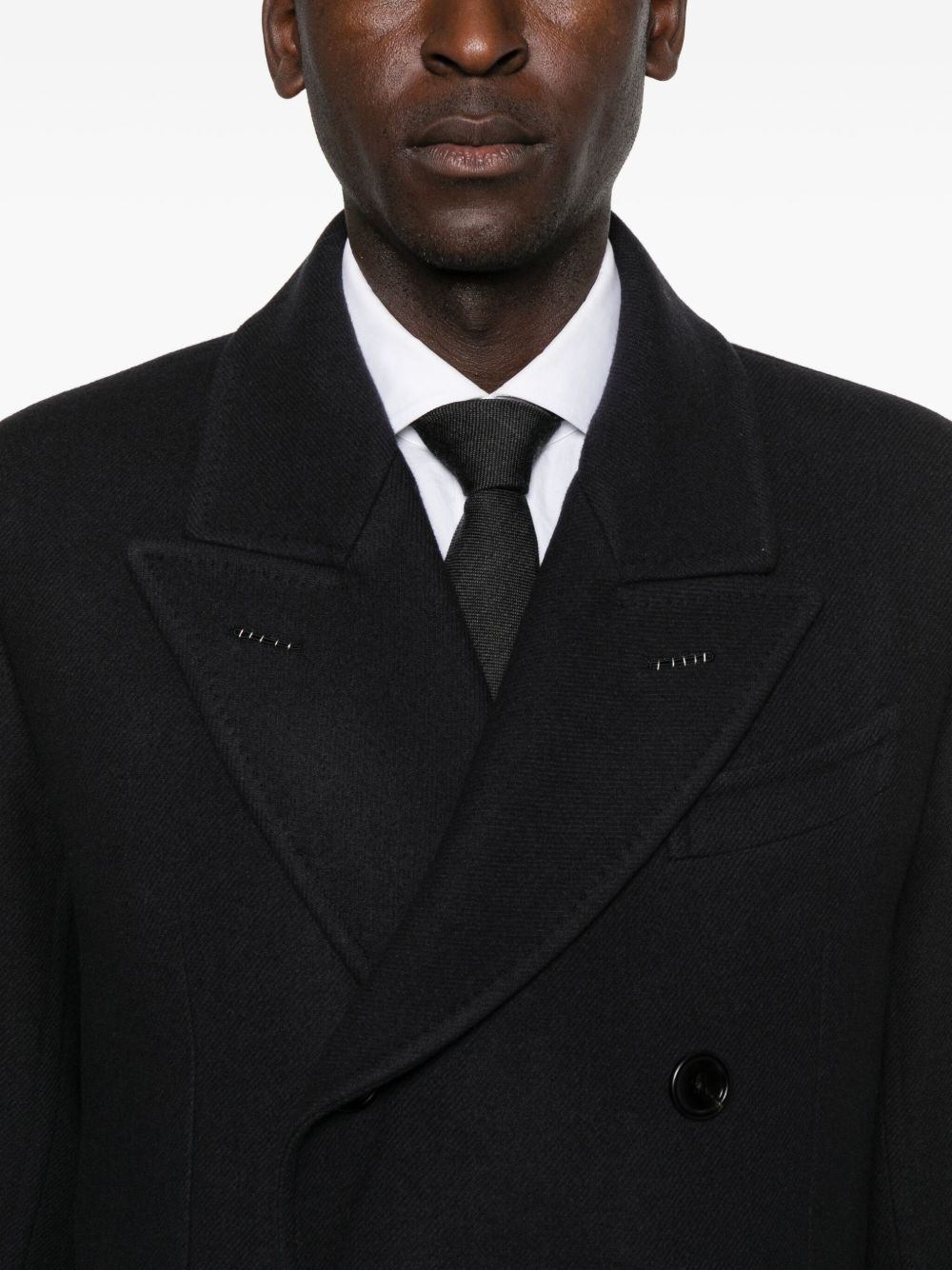 double-breasted peak-lapel coat - 5