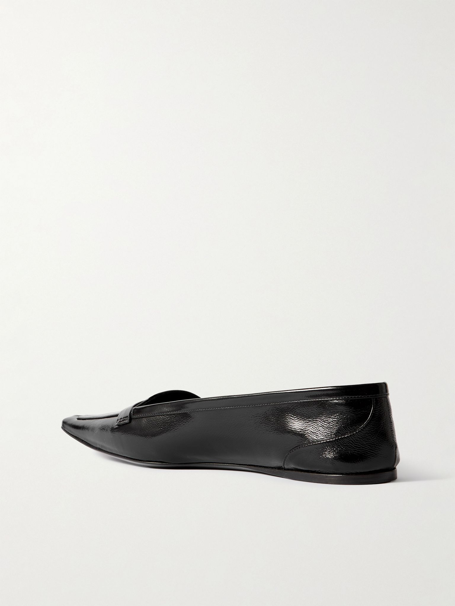 Poppy logo-embellished leather loafers Black - 3