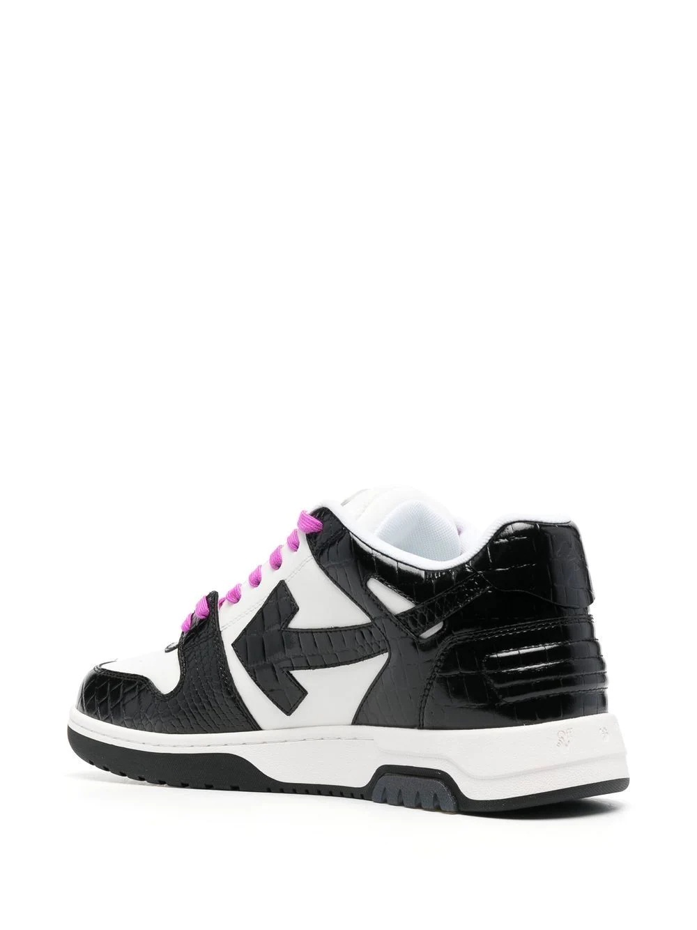 leather-trim panelled sneakers - 3