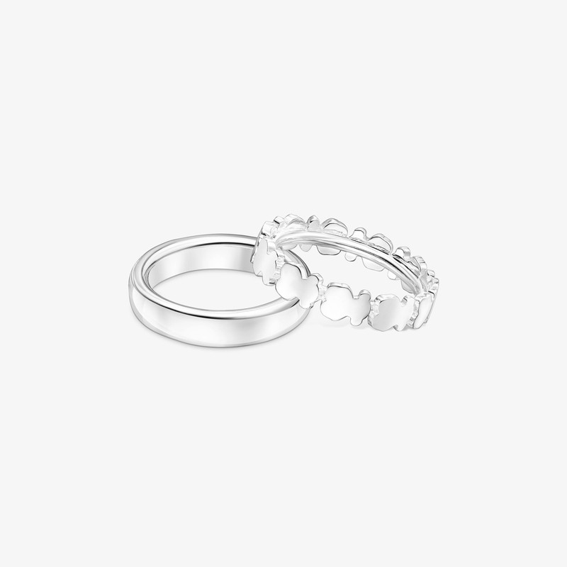 TOUS Set of Silver Straight Rings outlook