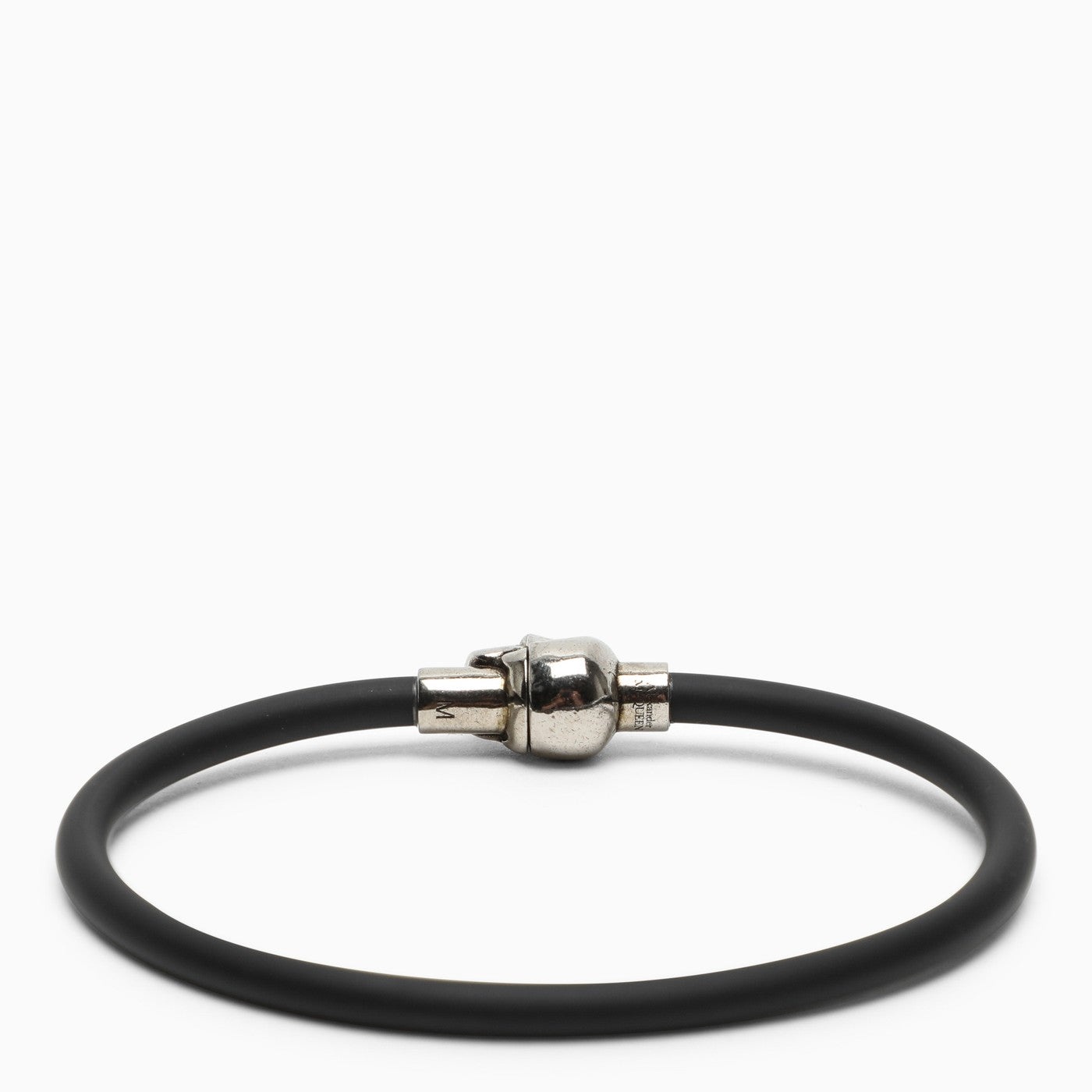 Rubber cord Skull Bracelet in Black